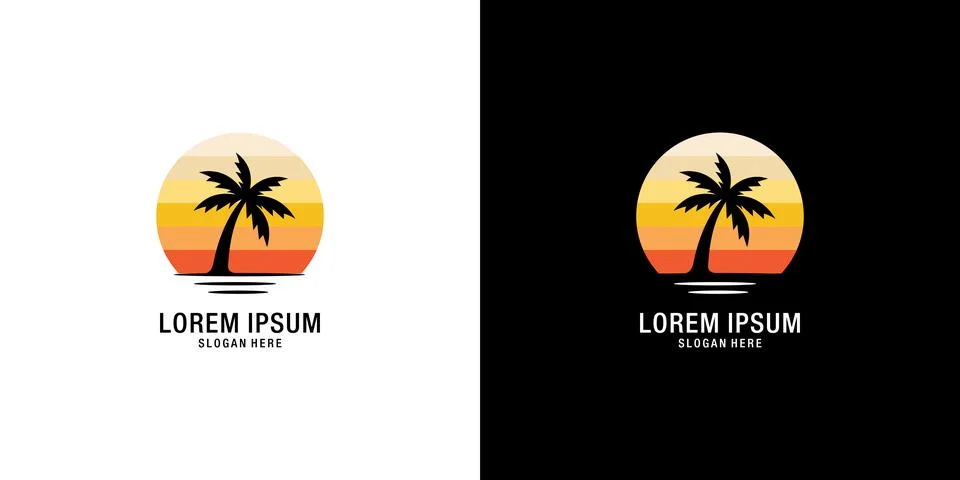 Palm tree logo vector design Stock Illustration