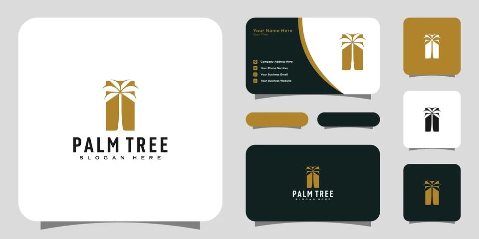 Palm tree logo vector design Stock Illustration