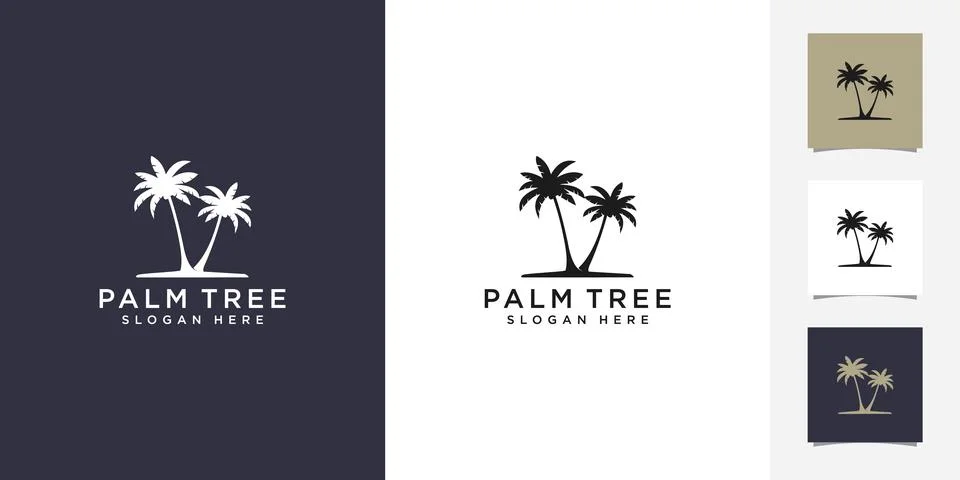 Palm tree logo vector design template Stock Illustration
