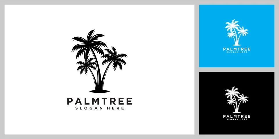 Palm tree logo vector design template Stock Illustration