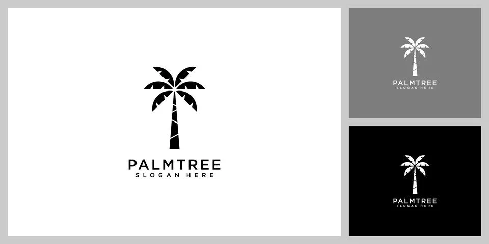 Palm tree logo vector design template Illustration