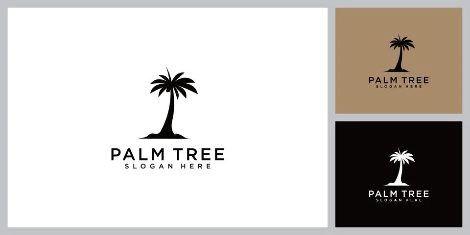 Palm tree logo vector design template Stock Illustration