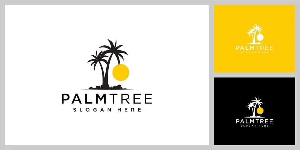 Palm tree logo vector design template Stock Illustration