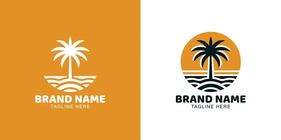 Palm tree logo in vector format. Stock Illustration