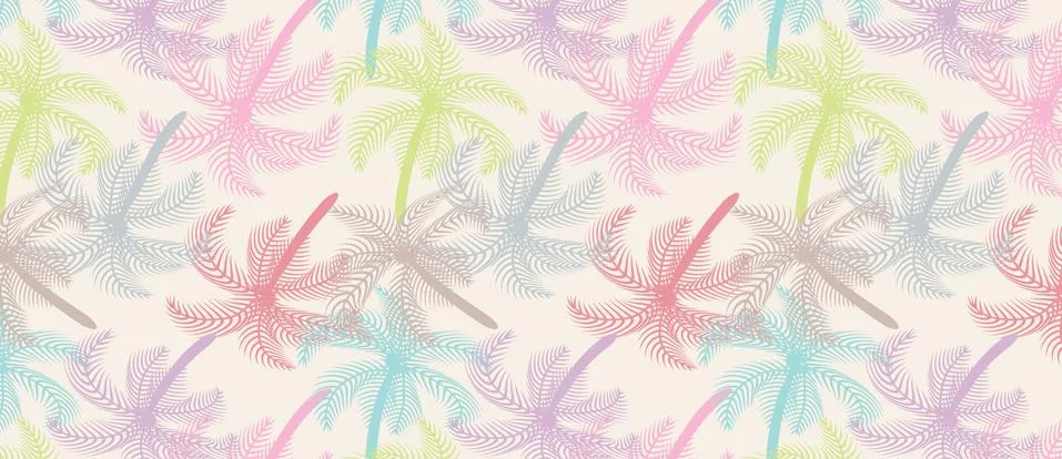 Palm tree multicolor pattern. Stock Illustration