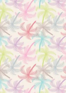 Palm tree multicolor pattern. Stock Illustration