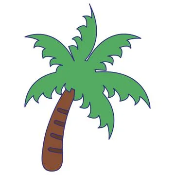 Palm tree nature symbol blue lines Stock-Illustration