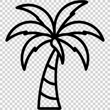 Palm tree in outline icon style, travel and tourism theme. Stock Illustration