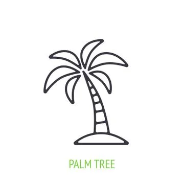 Palm tree outline icon. Vector illustration. Tropical and island forest. Stock Illustration