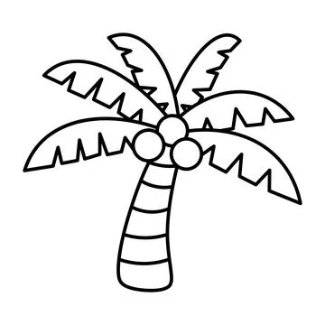Palm Tree Outline Vector Illustration Stock Illustration