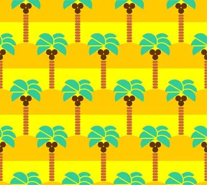 Palm tree pattern seamless. Coconut tree background. 스톡 일러스트