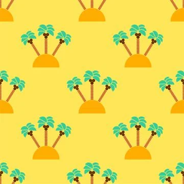 Palm tree pattern seamless. Coconut tree background. 스톡 일러스트