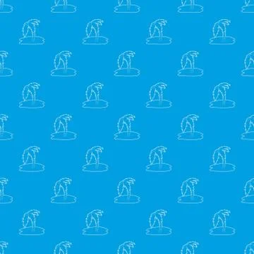 Palm tree pattern vector seamless blue イラスト素材