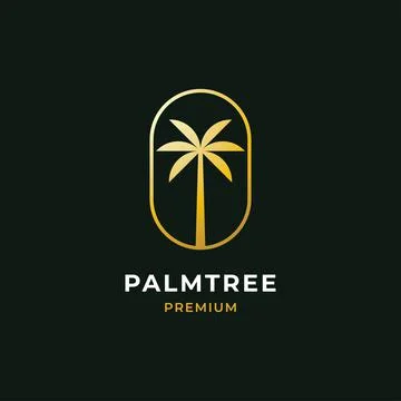 Palm tree premium logo design inspiration vector template. Tropical icon Stock Illustration