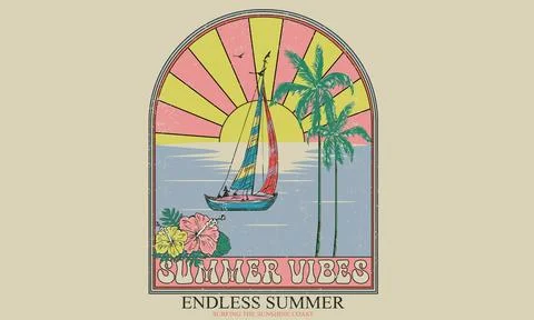 Palm tree print artwork. Stock Illustration