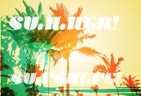 Palm tree print Stock Illustration