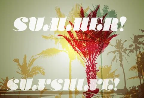 Palm tree print Stock Illustration