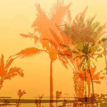 Palm tree print イラスト素材