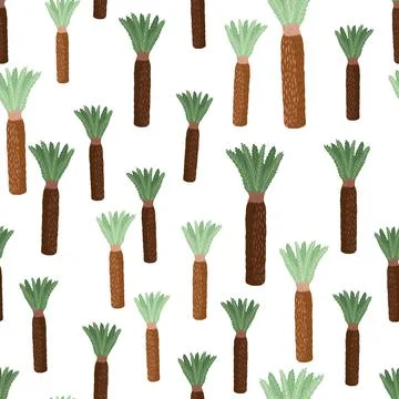 Palm tree seamless pattern. Background of tropical plant. Stock Illustration