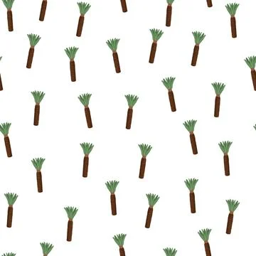 Palm tree seamless pattern. Background of tropical plant. Stock Illustration