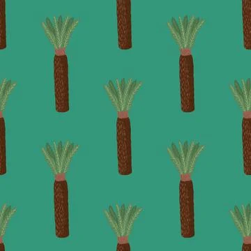 Palm tree seamless pattern. Background of tropical plant. Stock Illustration