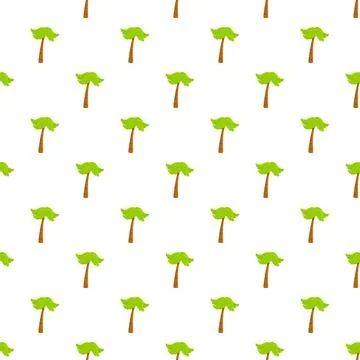 Palm tree seamless pattern creating summer background Stock Illustration