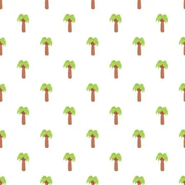 Palm tree seamless pattern creating summer tropical background Stockillustratie