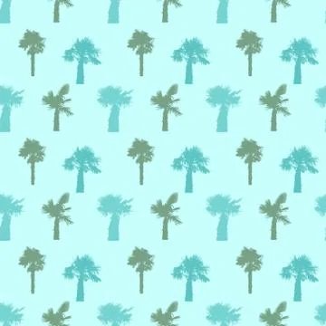 Palm Tree Seamless Pattern  Illustration. 스톡 일러스트