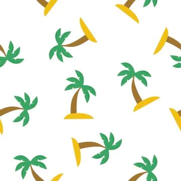 Palm Tree Seamless Pattern or Background Stock Illustration