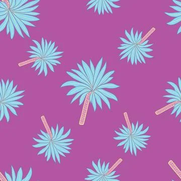 Palm Tree Seamless Pattern, Retro Style Stock Illustration