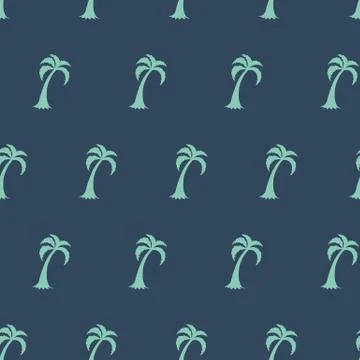 Palm tree seamless pattern. Summer tropical green grey background cloth t-shi Stock Illustration