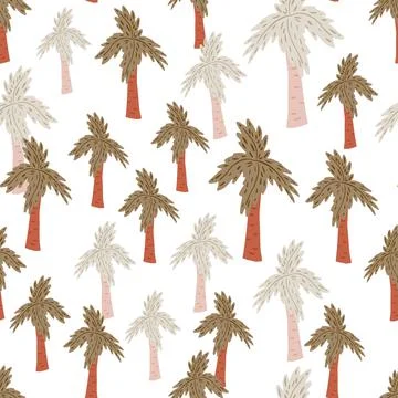 Palm tree seamless pattern. Tropical background. Stock Illustration