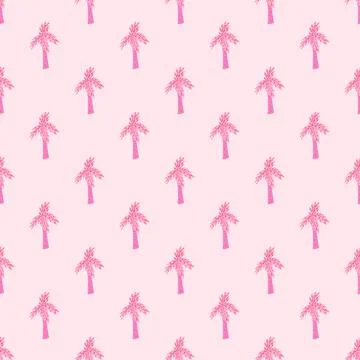 Palm tree seamless pattern. Tropical background. Stock Illustration