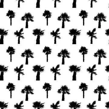 Palm Tree Seamless Pattern Vector Illustration Stock Illustration