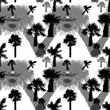 Palm Tree Seamless Pattern Vector Illustration Stock Illustration