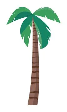 Palm tree semi flat color vector object Stock Illustration