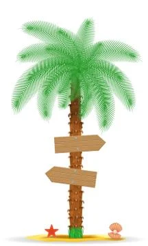 Palm tree with a sign vector illustration Stock Illustration