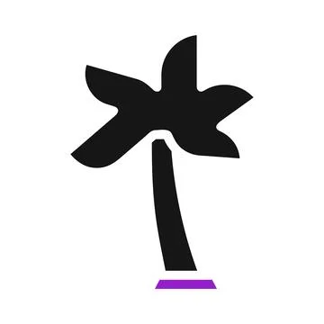 Palm tree silhouette icon. Concept of summer, vacation, and tropical travel. Illustrazione stock