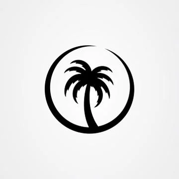 Palm tree silhouette icon. simple flat vector illustration 스톡 일러스트