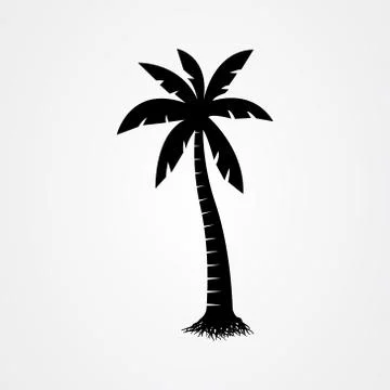 Palm tree silhouette icon. simple flat vector illustration Illustrazione stock