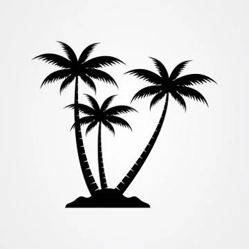 Palm tree silhouette icon. simple flat vector illustration Illustrazione stock