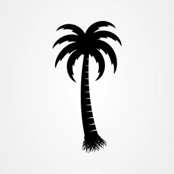 Palm tree silhouette icon. simple flat vector illustration Illustrazione stock