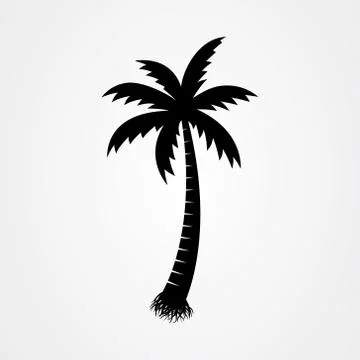 Palm tree silhouette icon. simple flat vector illustration Illustrazione stock