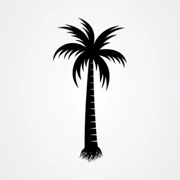 Palm tree silhouette icon. simple flat vector illustration Stock Illustration