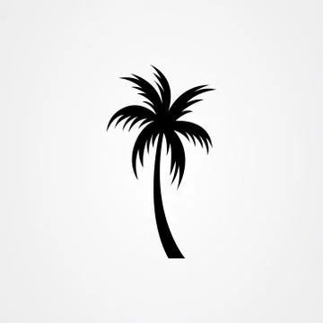 Palm tree silhouette icon. simple flat vector illustration 스톡 일러스트