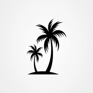 Palm tree silhouette icon. simple flat vector illustration 스톡 일러스트