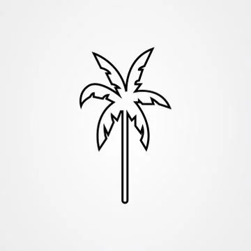 Palm tree silhouette icon. simple flat vector illustration Illustrazione stock