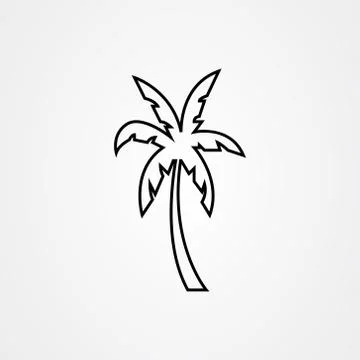Palm tree silhouette icon. simple flat vector illustration Stock Illustration