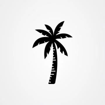 Palm tree silhouette icon. simple flat vector illustration Stock Illustration