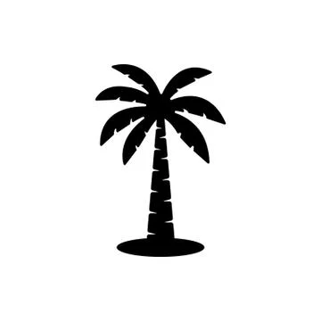 Palm tree silhouette icon vector Stock Illustration